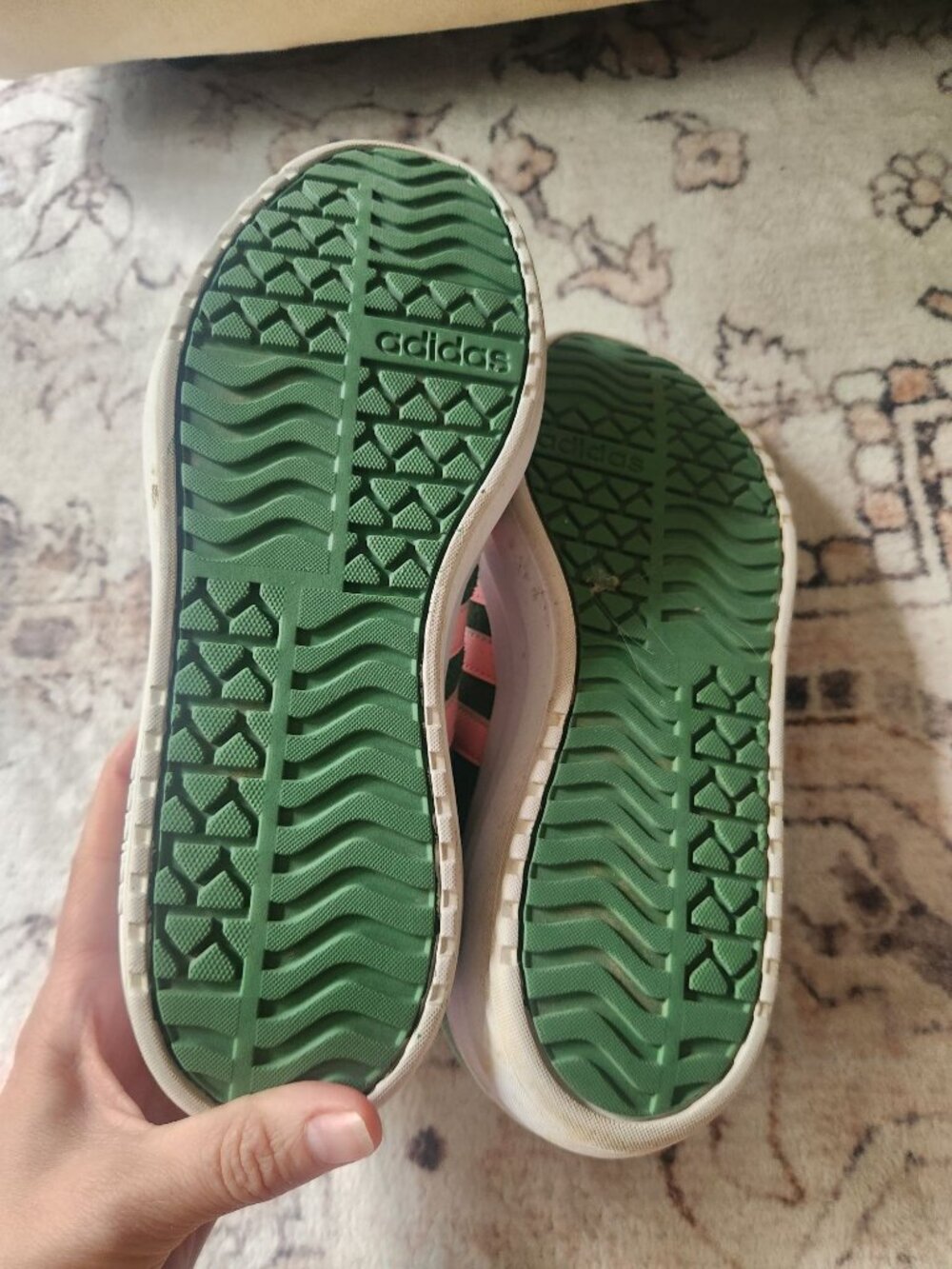 Adidas Women's Sz. 7.5 VL Court Bold Athletic Sneakers In Green/Pink - Picture 7 of 7